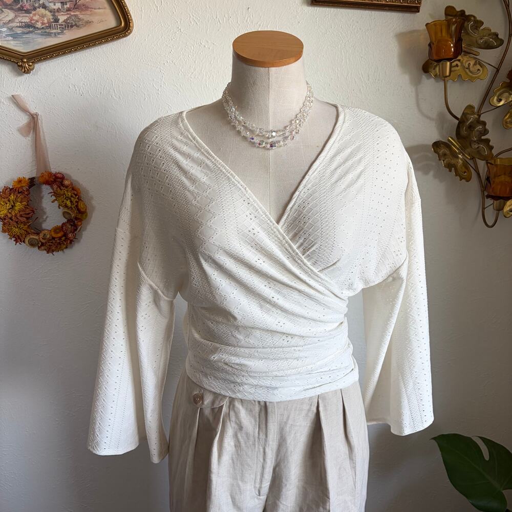 Vintage Eyelet Cardigan Top